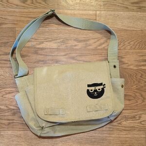 Ninja/Kung Fu Cat Canvas Messenger Bag